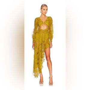 For Love And Lemons - NWT Tiana Midi Dress in Yellow